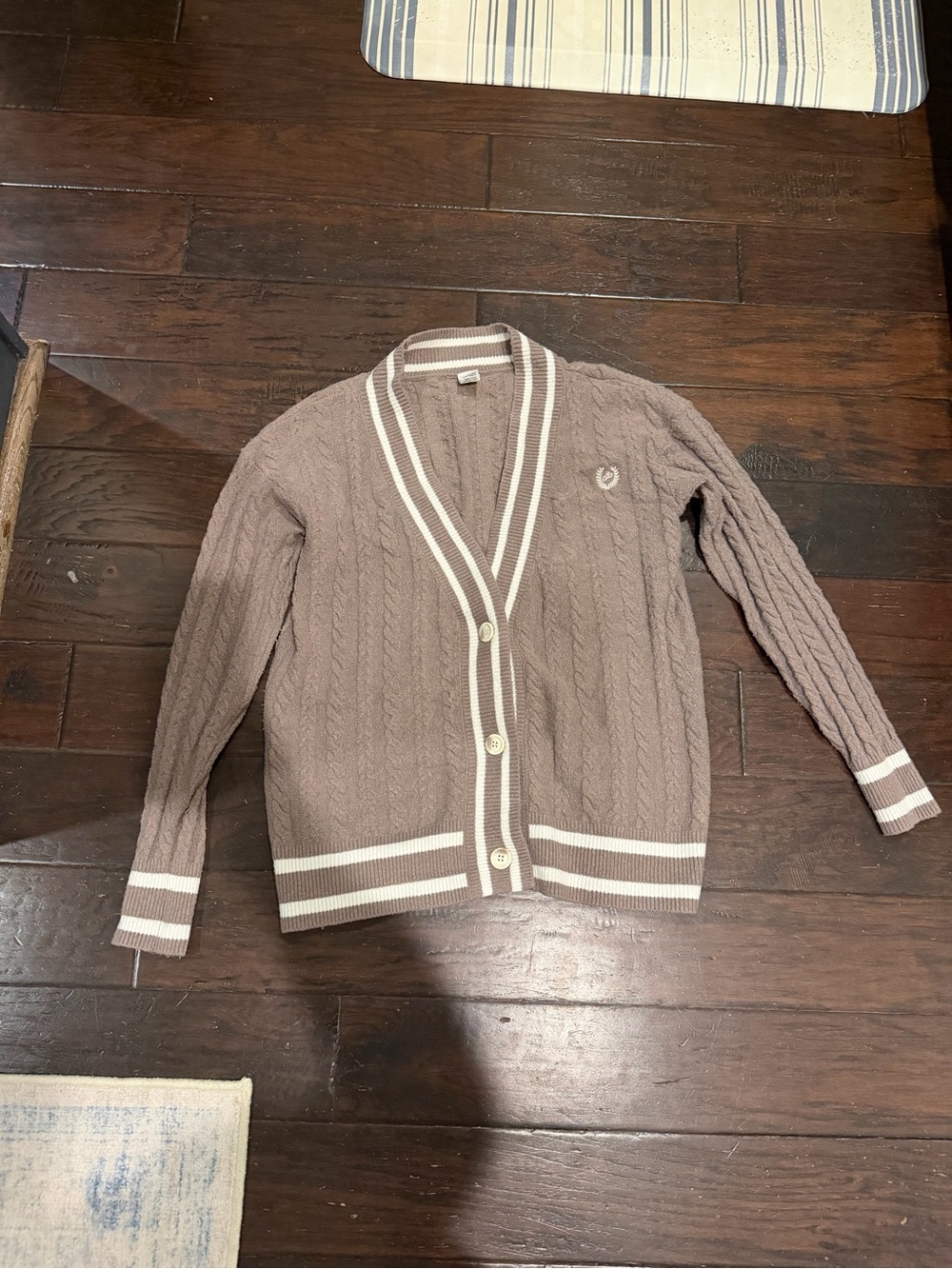 Victoria’s Secret PINK Women’s Medium Brown Cable Knit Button Cardigan
